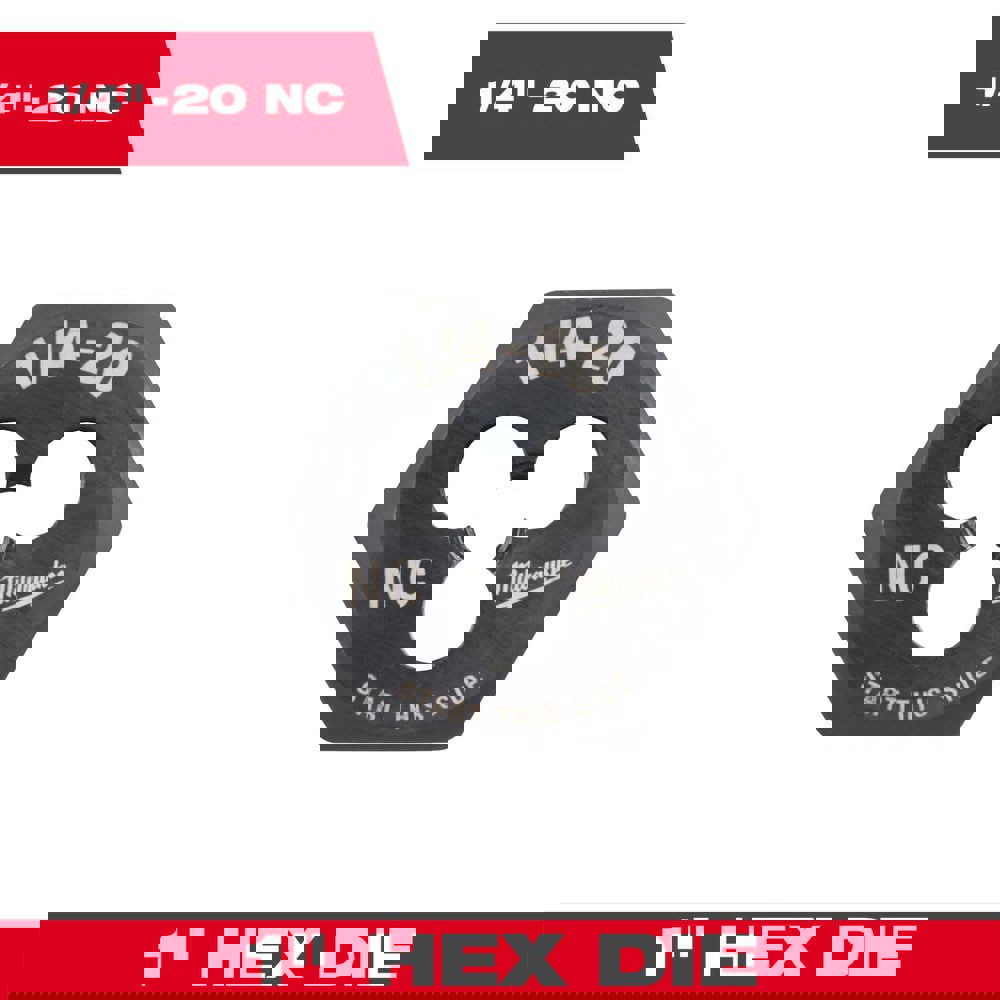 Hex Rethreading Dies; Thread Size (Inch): 1/4-20 ; Material: Carbon Steel ; Thread Direction: Right Hand ; Thread Standard: UNC ; Series: Hex-LOK ; Hex Size (Decimal Inch): 1.0000